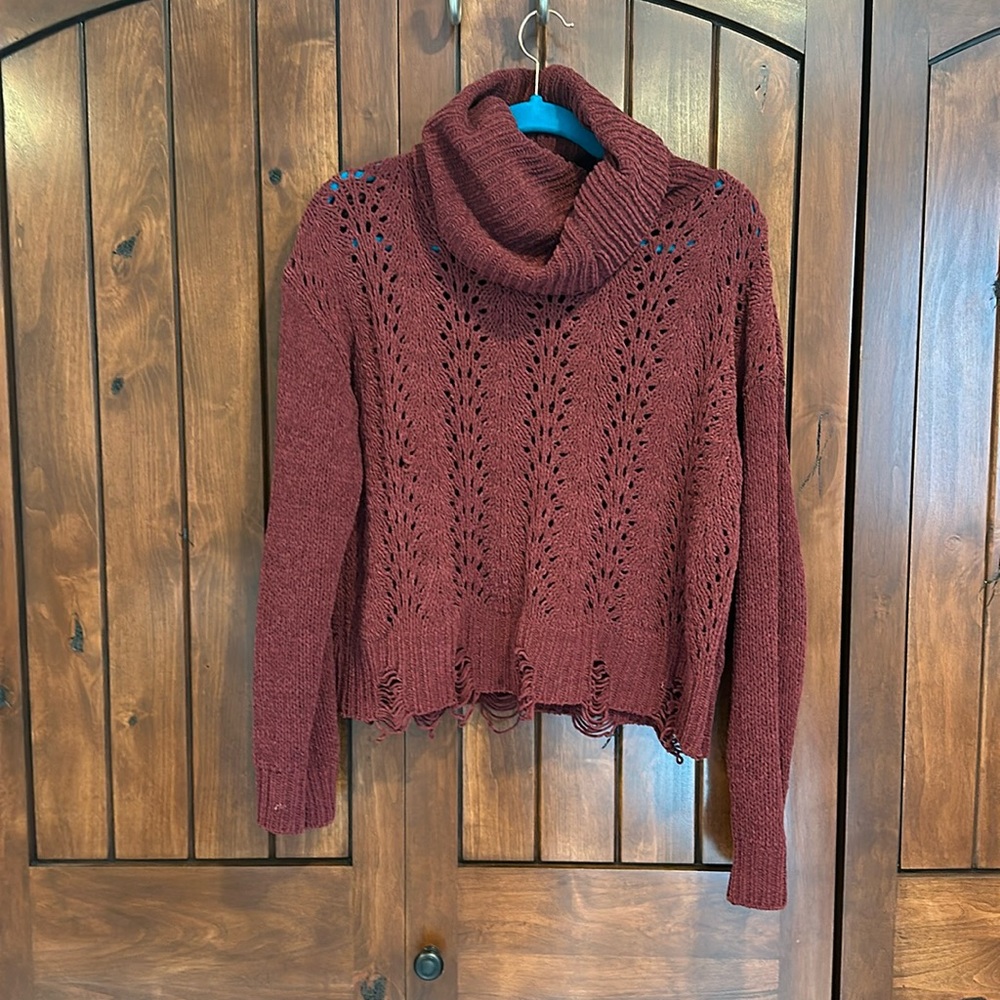 BKE-maroon knit sweater